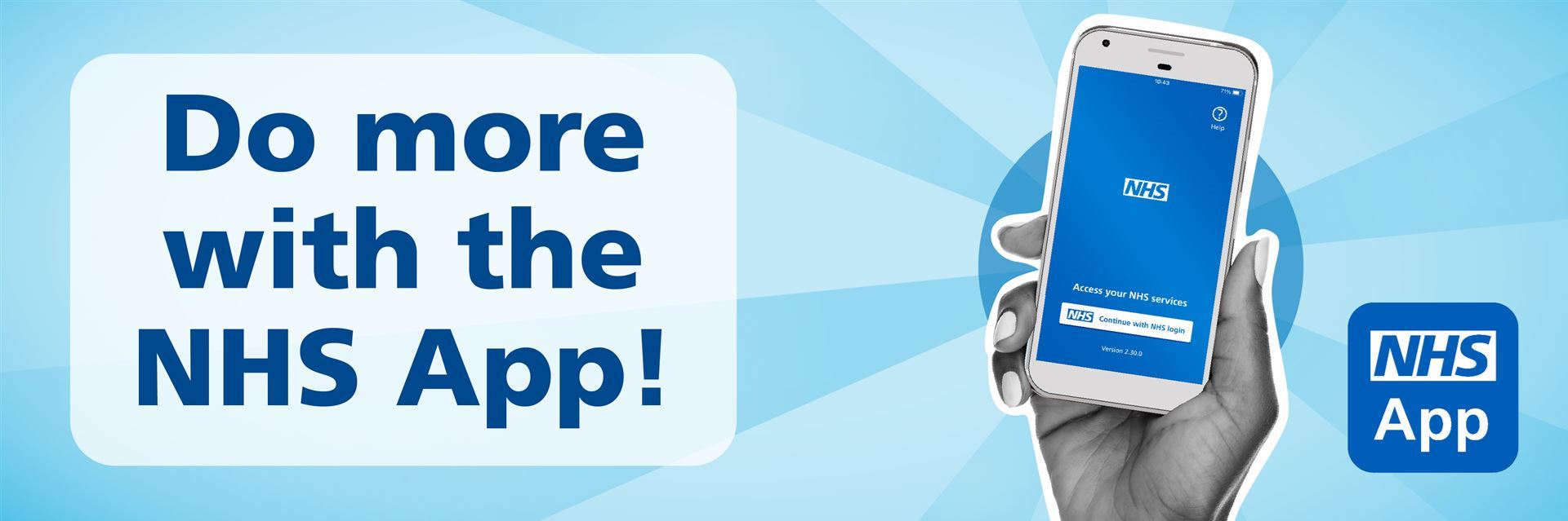 Do more with the NHS App mobile phone banner